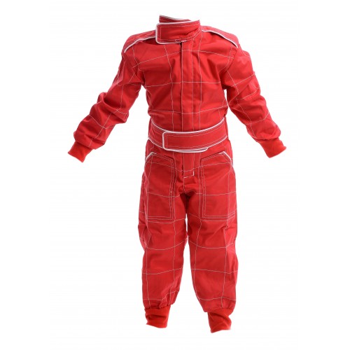 Kids Polycotton Racesuit - RED